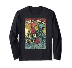 Retro Vintage Surf Club Octopus CA Santa Cruz Langarmshirt von Santa Cruz Retro Vintage T Shirt 70s Surf Wear