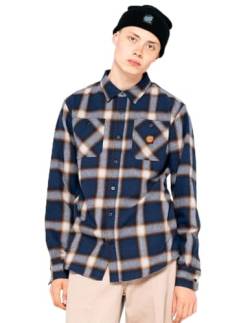 Santa Cruz Apex Hemd Herren Karo Langarmhemd (Dark Navy Check, L) von Santa Cruz