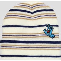 Santa Cruz Screaming Mini Hand Stripe Beanie white stripe von Santa Cruz