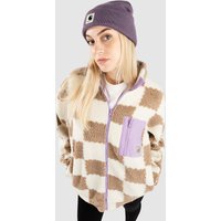 Santa Cruz Sydney Sherpa Fleece Sweatjacke brown checkerboard von Santa Cruz