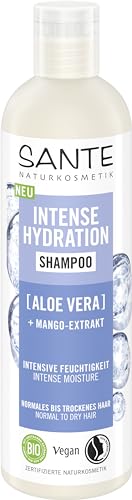 SANTE Naturkosmetik Intense Hydration Shampoo Aloe Vera + Mango-Extrakt, veganes Pflegeshampoo für intensive Feuchtigkeit, stärkt trockenes Haar, 250 ml von Sante Naturkosmetik