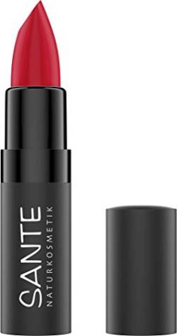 SANTE Naturkosmetik Matte Lipstick 07 Kiss-Me Red, Lippenstift, Matt-Effekt, Mit Bio-Kakaobutter, Intensive Farbpigmentierung, 4, 5g von Sante Naturkosmetik