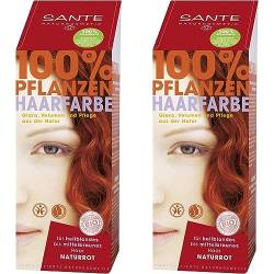 SANTE Naturkosmetik Pflanzen-Haarfarbe Pulver, Naturrot, 100 g (2er Pack) von Sante Naturkosmetik