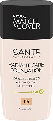 SANTE Naturkosmetik Radiant Care Foundation 06 Warm Beige, vegane Foundation mit Bio-Peptiden und hochwertigen Ölen, für strahlende Haut, pflegende und nachhaltige Formel, 30ml von Sante Naturkosmetik