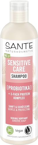SANTE Naturkosmetik Sensitive Care Shampoo Probiotika + 3-Fach Protein Komplex, veganes Haarshampoo für gestärktes und mit Feuchtigkeit versorgtes Haar, geeignet für eine sensible Kopfhaut, 250 ml von Sante Naturkosmetik