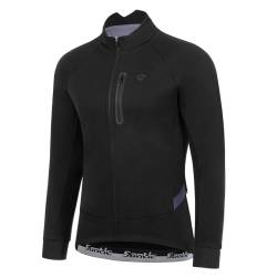 Santic Fahrradjacke Herren Winter Thermo Jacken Winddichte Laufjacke Leichte Atmungsaktiv Softshelljacke Langarm Reflektierend Reißverschlusstasche Schwarz Grau XL von Santic