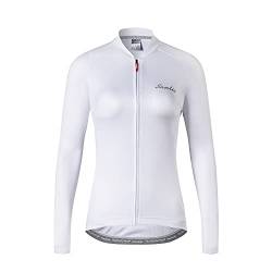 Santic Fahrradtrikot Damen Langarm Radtrikot Damen Fahrradshirt Radshirt MTB mit Taschen Weiß EU S von Santic