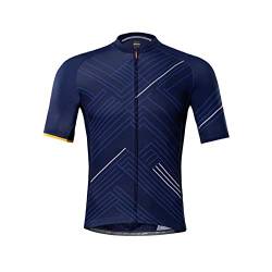 Santic Fahrradtrikot Herren Kurzarm Radtrikot Fahrradshirt Radshirt Kurzarm Sommer mit Taschen Marine EU L von Santic