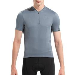 Santic Fahrradtrikot Herren Radtrikot Kurzarm Radsport-Trikots Fahrrad-Kurzarmtrikot Atmungsaktive Schnell Trocknen Grau L von Santic