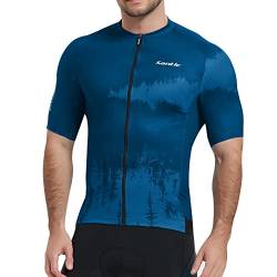 Santic Herren Radtrikot Fahrradtrikot Kurzarm Blau EU L von Santic