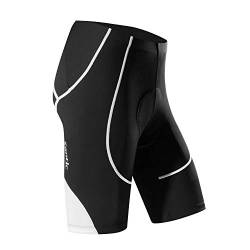 Santic Radlerhose Herren Kurz mit Sitzpolster Radhose Herren Kurz Fahrradhose Herren Gepolstert Radshorts Herren mit Polster Weiß EU XL von Santic