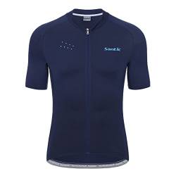 Santic Radtrikot Herren Kurzarm Fahrradtrikot Fahrradbekleidung T Shirt für Männer Blau EU L von Santic