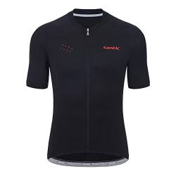 Santic Radtrikot Herren Kurzarm Fahrradtrikot Fahrradbekleidung T Shirt für Männer Schwarz EU XXL von Santic