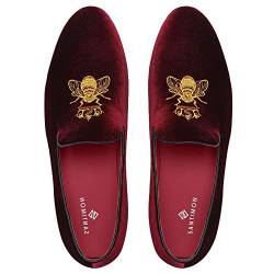 Herren Mokassin Slipper Loafer Schuhe Slip-on Fahrschuhe Halbschuhe Flache Fahren Hausschuh Rot 45 von Santimon