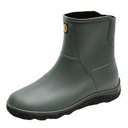 Santimon Wasserdichte Gummistiefel Herren Kurzer Knöchel Regenschuhe Draussen Wandern Rutschfeste Leicht Kausal Schlupfstiefel Armeegrün 42 EU von Santimon