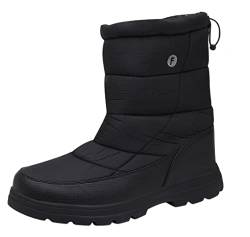 Santimon Winterschuhe Herren Damen Booties Warm Wasserdicht Schneestiefel Gefütterte Outdoor Rutschfeste Wandern Arbeits Schuhe Schwarz 46 EU von Santimon