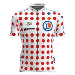 Santini GPM Polka Dot Kurzarm Trikot Replica weiß/rot von Santini