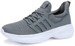 Santiro Herren-Sneaker, Freizeit-Wanderschuhe, leicht, bequem, für Fitnessstudio, Workout, Tennisschuhe, Netzstoff, athletische Laufschuhe, grau dunkel, 49.5 EU von Santiro