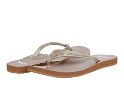 Sanuk Damen Yoga Joy Shimmer Metallic Flip-Flop, champagnerfarben, 40.5 EU von Sanuk