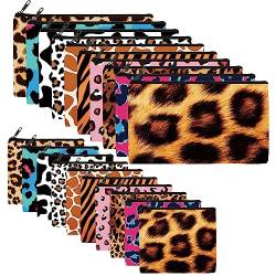 Sanwuta 20 Stück Leoparden-Make-up-Taschen mit Münzgeldbörsen für Frauen, multifunktionaler Organizer mit Reißverschluss, Wie abgebildet von Sanwuta