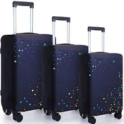 Sanwuta 3 Pcs Luggage Cover Washable Suitcase Protector Luggage Protector Suitcase Cover Anti Scratch Luggage Case Cover Fits 18-28 Inch Luggage, 3 Sizes, Bunter Punkt-Stil von Sanwuta
