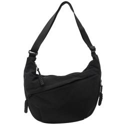 Sanxiner Halbmond-Tasche für Damen und Herren, Nylon, Umhängetasche mit mehreren Taschen, geräumige Umhängetasche, leichte Nylontasche, 1-schwarz von Sanxiner