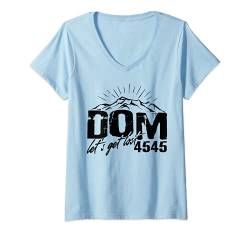 Damen Dom Berg Wallis Valais Schweiz Schweizer Wander Souvenir T-Shirt mit V-Ausschnitt von Sany O.