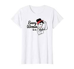 Damen Oscar Wilde Cooler Spruch Every Woman Is A Rebel Cool Rosie T-Shirt von Sany O.