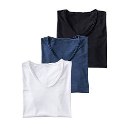 3PCS Cotton Solid T-Shirt Herren Casual V-Ausschnitt Kurzarm Herren T-Shirts Soft Tops T-Shirts F037-V-3PCS-9 L von SaoBiiu