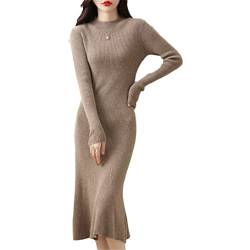 SaoBiiu Damen Kaschmirpullover Merinowolle Kleider O-Ausschnitt gestrickte Partykleider Winter Damen Casual Strickpullover von SaoBiiu