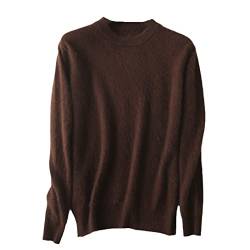 SaoBiiu Herren Nerz Kaschmir Pullover O-Ausschnitt Strickpullover Große Größe Pullover Winter Langarm Pullover Tops, coffee, XX-Large von SaoBiiu