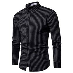 Saohuo Hemd Herren Bequemes Atmungsaktiv Businesshemd Freizeithemd Sommerhemd Casual Shirts Männer Herrenhemden T-Shirt Hemden Streifen Regular Fit von Saohuo