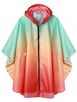 SaphiRose Regenponcho mit Kapuze für Erwachsene, Regenmantel mit Taschen, Einheitsgröße von SaphiRose