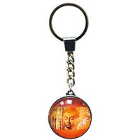 Saraswati Schlüsselanhänger Schlüsselanhänger "Buddha" Glas orange 3cm von Saraswati