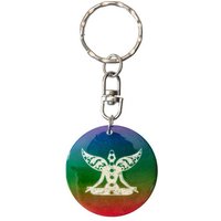 Saraswati Schlüsselanhänger Schlüsselanhänger "Chakra Buddha" Muschel rainbow 3,5cm von Saraswati