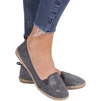 Sarcia.eu Graue, schimmernde Espadrilles 37 EU / 4 UK Ballerina von Sarcia.eu