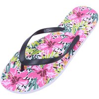 Sarcia.eu Pink-schwarze Flip-Flops mit Blumen 38-39 EU Badezehentrenner von Sarcia.eu