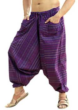 SARJANA HANDICRAFTS Herren Baumwolle Harem Genie Dance Yoga Alibaba Hippie Hose, deep purple, Einheitsgröße von Sarjana Handicrafts