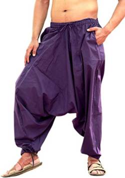 SARJANA HANDICRAFTS Herren Baumwolle Harem Yoga Baggy Genie Boho Hose, Violett, Einheitsgröße von Sarjana Handicrafts