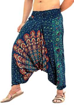 Sarjana Handicrafts Haremshose für Damen und Herren, Rayon, Mandala-Taschen, Yogahose im Schritt - Grn - Einheitsgröße von Sarjana Handicrafts