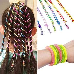 Haarschmuck für Mädchen, Sasairy 12 Stück Curly Hair Coiled Hair Tool, Bunte Haar Torsion Haarschmuck mit Strass für Spiral-Haargeflecht, Frauen Haar Accessoires Mehrfarben von Sasairy