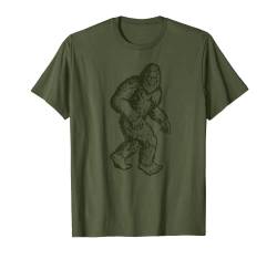 Vintage Bigfoot Subtle Military Camo Walking Sasquatch Retro T-Shirt von Sasquatch Garage