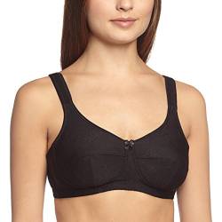 Sassa Damen Soft-BH Jacquard, Einfarbig, Gr. 100E, Schwarz (Schwarz 00500) von Sassa