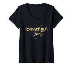 Damen Sassenach Libelle Schottisches Geschenk | Golden T-Shirt mit V-Ausschnitt von Sassenach Gifts & Apparel