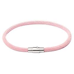 Böhmisches schlichtes Armband für den Sommer, Party, Geschenk, Paar-Armband, einfarbig, Magnetschnalle, Nylonschnalle, Glücksbringer, Schmuck für Party, Rosa von Saterkali