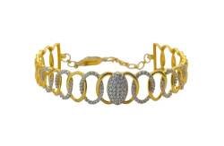 Satfale Jewellers Armband aus 22 Karat reinem echtem feinem Gelbgold, zertifiziertes gestempeltes Nieten-Design, Damen/Mädchen, Gelbgold, Zirkonia von Satfale Jewellers