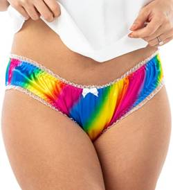 Frauen Sexy Dessous Satin Bikini Höschen Schlüpfer (Regenbogen, S) von Satini