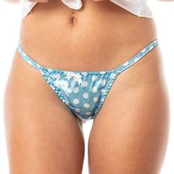 Satin Polka-Dots Tanga Bikini Briefs Unterwäsche Höschen (Türkis, M) von Satini