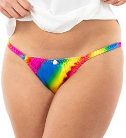 Satin Tanga Bikini Briefs Unterwäsche Höschen (Regenbogen, S) von Satini