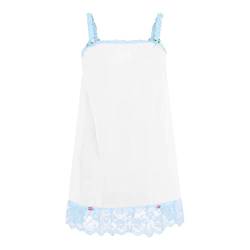 Satini Dessous Durchsichtiges Sissy Babydoll-Stil Rüschen Rüschen Spitze Unterkleid Nachtwäsche (Weiß - Baby blau, M) von Satini